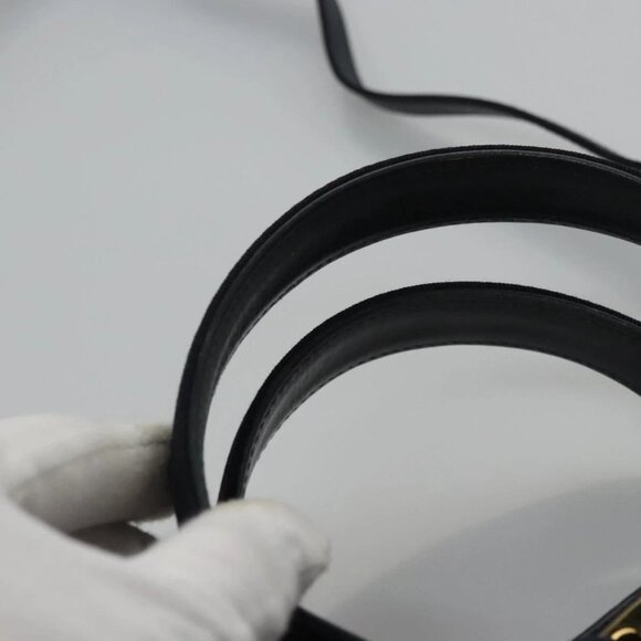 Salvatore Ferragamo Vala Hand Bag Leather 2way Navy Gold Auth - Picture 7 of 16